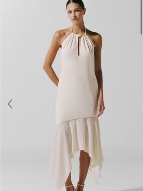 Baobab Collection Ivory Halter High-Low Dress